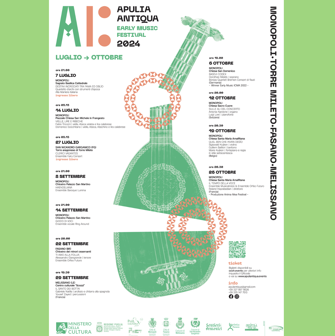 Dal 7 luglio al 26 ottobre ApuliAntiqua – Early Music Festival 2024