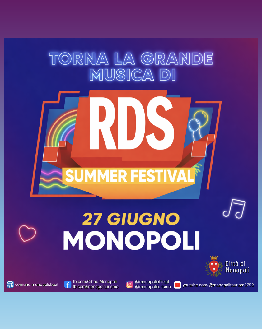 MONOPOLI 2026 - RDS SUMMER FESTIVAL